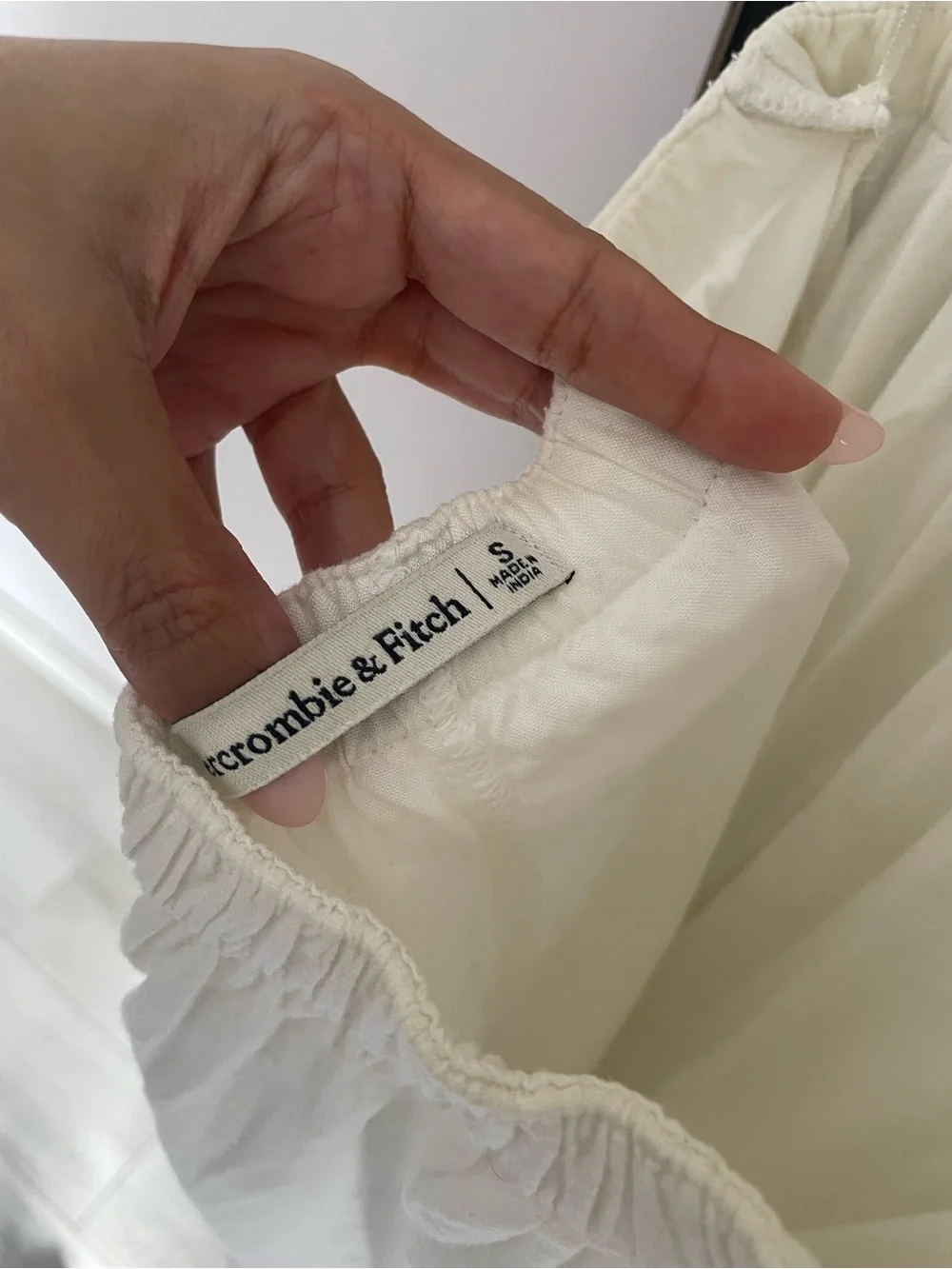 Abercrombie & Fitch White Cutout Tiered Maxi Dress